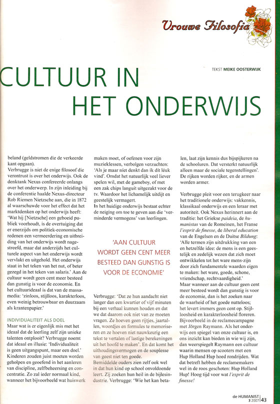 De spiegel van onze cultuur in het onderwijs